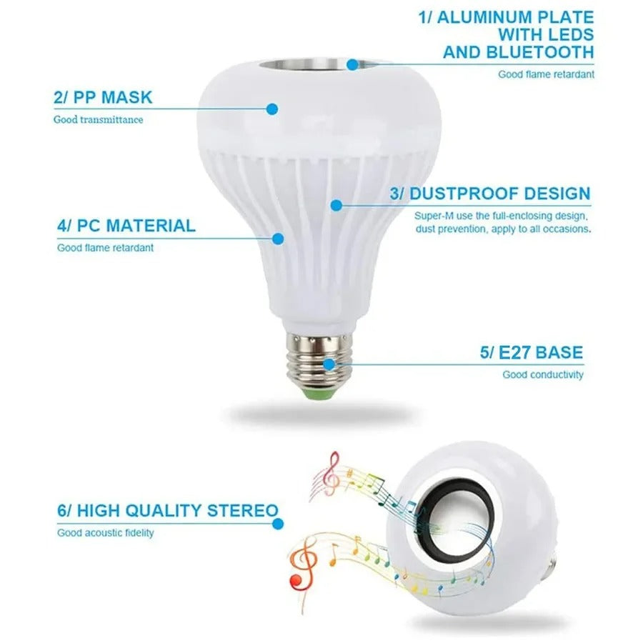 Bluetooth Speaker Music/RGB Light Bulb with remote/Bluetooth